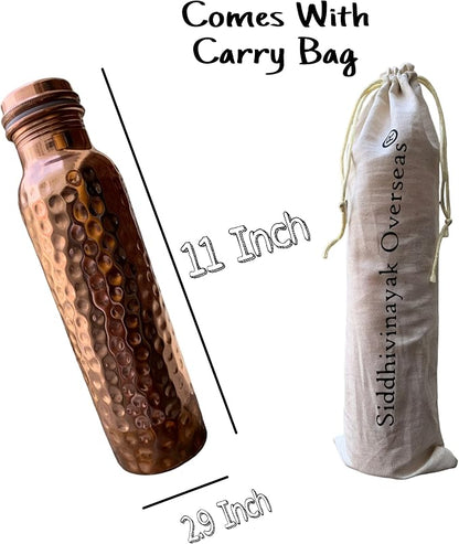 Copper Water Bottle for Drinking Copper Cups 100 Pure Copper Water Bottle Copper of Siddhivinayak Overseas 32 OZ / 950 ML Handcrafted Cup Hammered Ayurvedic Copper Tumbler Dispenser Water Pitcher