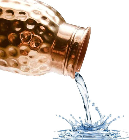 Ayurvedic Drinking Copper Water Bottle for Sports, Travel, Yoga & Everyday Use, Water Bottle for Gym, Office, Hiking, Outdoor Capacity 32 Oz (Design 2, 32 Oz)