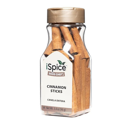 iSpice PREMIUM CINNAMON STICKS | Pure and Fresh | Essential Kitchen Spice | DELICIOUS- Free of ANY Artificial Colors | 3.6oz (96 gr)