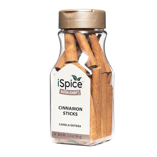 iSpice PREMIUM CINNAMON STICKS | Pure and Fresh | Essential Kitchen Spice | DELICIOUS- Free of ANY Artificial Colors | 3.6oz (96 gr)