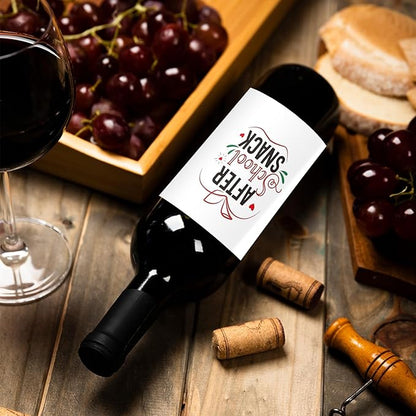 24Pcs Teacher Wine Labels Teacher Appreciation Gifts Thank You Gifts Wine Bottle Stickers End of Year Teacher Wine Labels for Bottles Gifts for Women Men