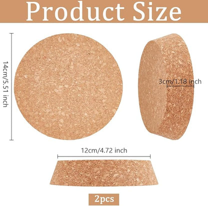 OLYCRAFT 2 Pcs Large Cork Stoppers Tapered Cork Plugs Wood Corks Lids Bottle Lids Cork Stoppers 4.7~5.5 inch Wine Bottle Stoppers Wood Jar Cork for Kitchen Wedding Favor Canning - 3cm Thick