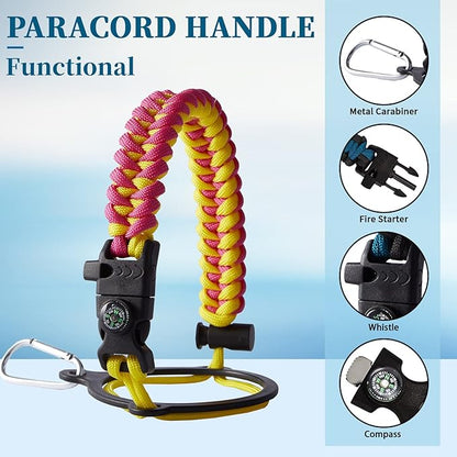 40 oz Water Bottle with Straw - Stainless Steel Water Bottles Insulated w/Auto Spout Lid, Strap Carrying Case, Paracord Handle, Silicone Boot, Triple Wall Metal Water Flask Thermo Mug Keep Cold Hot