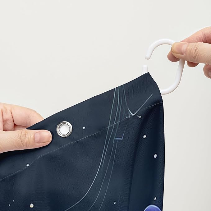 AILONEN Frog Mushroom Shower Curtain,Guitar Frog Amphibious Animal Waterproof Fabric Bath Curtain for Kids Girls,Boho Magic Mushroom Shower Curtain Set for Bathroom with Hooks,72" W*72" H