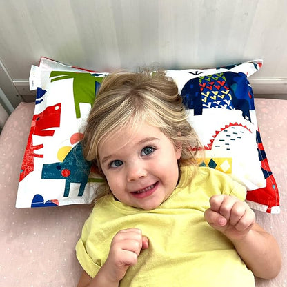 ALVABABY Toddler Pillowcases Fits 13 x 18 or 12x 16 Kids Pillow Cover Cotton Baby 2pcs Envelope Kids Pillowcases for Boys Girls Sleeping and Travel 2TPW27