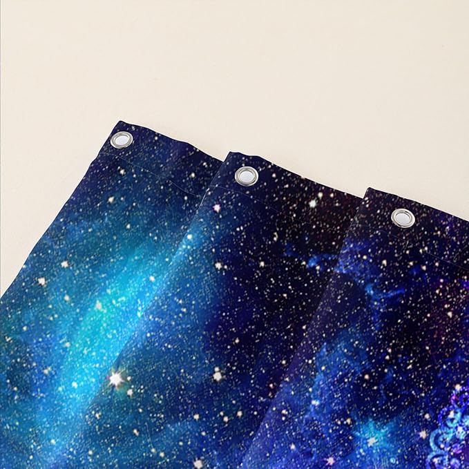 AILONEN Butterfly Shower Curtain, Mystic Moon Cloth Bath Curtain Set for Teen Adults Bathroom,Beautiful Purple Butterfly Starry Night Shower Curtain Liner,36" W*72" H