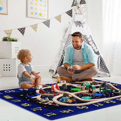 Kids Rug 3x5 Rug Baby Floor Mat Kids Educational Rug Area Rug for Learning Alphabet Play Mats for Babies and Toddlers Nursery Rug Kids Room Rugs for Bedroom Carpet