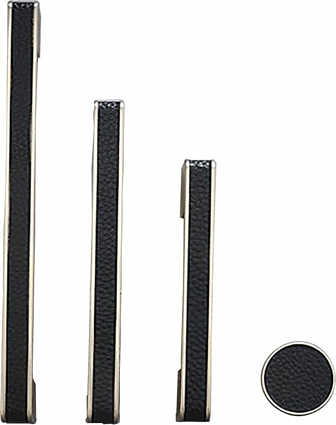 Leather Handle Brass Leather Handle Nordic Minimalist Style Handle Wardrobe Dressing Table Bedroom Living Room Kitchen Handle Hardware Furniture - 2 Pack (Black, Knob)