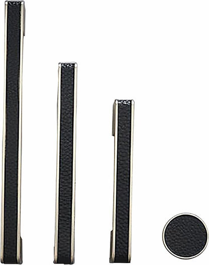 Leather Handle Brass Leather Handle Nordic Minimalist Style Handle Wardrobe Dressing Table Bedroom Living Room Kitchen Handle Hardware Furniture - 2 Pack (Black, Knob)
