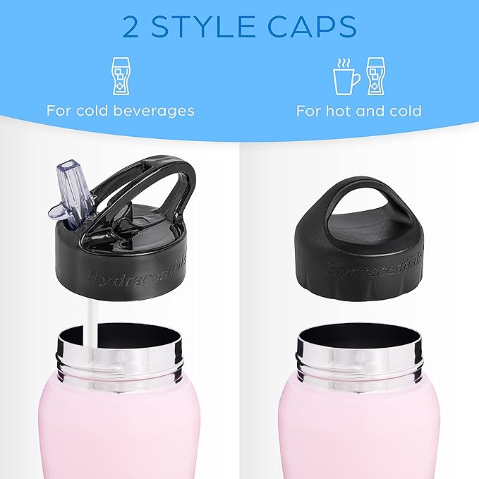 Insulated Stainless Steel Metal Water Bottle with Straw Lid - Vacuum Insulated Water Bottles, Keeps Hot and Cold - Sports Canteen Bottle