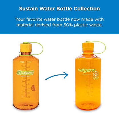 Nalgene Tritan Narrow Mouth BPA-Free Water Bottle, Gray, 32 oz