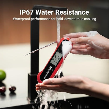 Professional Meat Thermometer Digital, 3X Faster (0.5sec) Instant Read with High Accuracy(±0.5°F), IP67 Waterproof & Backlit for Grill, BBQ, Oven, Smoker, Kitchen, Certified by NSF & NIST