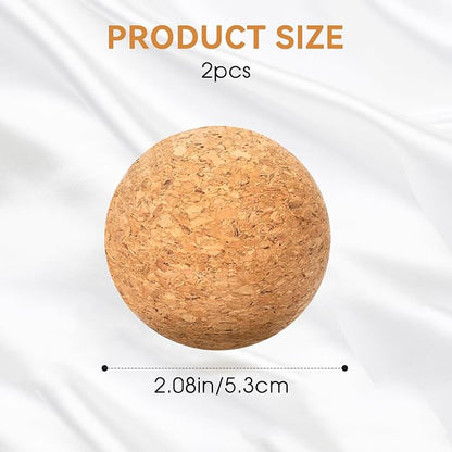 2 Pieces Decanter Stopper, Wine Cork Ball Wooden Cork Ball Stopper for Wine, 2 Inch/ 5.3 Cm Glass Decanter Cork Stopper, Decanter Carafe Bottle Replacement Ball Cork Glass Jar Decanter Ball Stopper