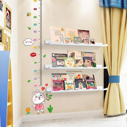 AZSKY Picture Ledge Shelf, 36 Inch Floating Shelves with Lip, Picture Shelves for Wall with Ledge(White)