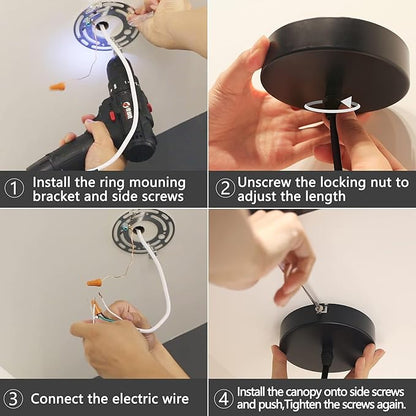 OKELI Pendant Lights, Modern Black Pendant Lights Fixture,3 Color Unique LED Pendant Lighting for Kitchen Island Bar,20W,3000-6000K, ETL(3Pack)