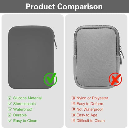 Water Bottle Pouch for Stanley Tumbler,Silicone Waterproof Fanny Pack for Stanley Cup 30/40oz Universal,Large Capacity Durable Tumbler Pouch-Gray