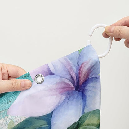 AILONEN Cute Sea Turtle Shower Curtain,Cartoon Beautiful Turtle with Flowers Shower Curtain Set for Bathroom,Ocean Animal Waterproof Fabric Shower Curtain with Hooks,72" W*84" H