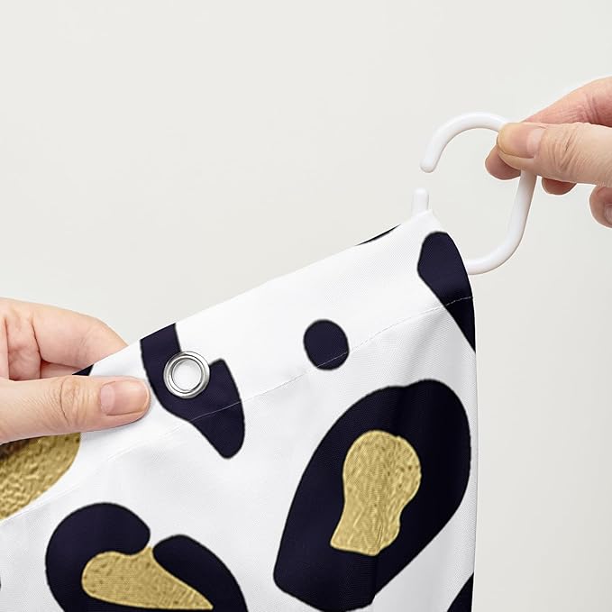 AILONEN Leopard Shower Curtains for Bathroom,Rose Leopard Bath Shower Gifts for Lover,Wild Animal Curtains Polyester Waterproof with 12 Plastic Hooks 72" W*84" H