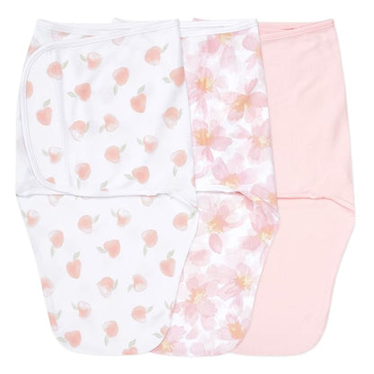 aden + anais Easy Swaddle Wrap, Newborn Wearable Swaddle Blanket, Adjustable Fasteners, 100% Cotton, 3 Pack, 0-3 Months, Garden Floral