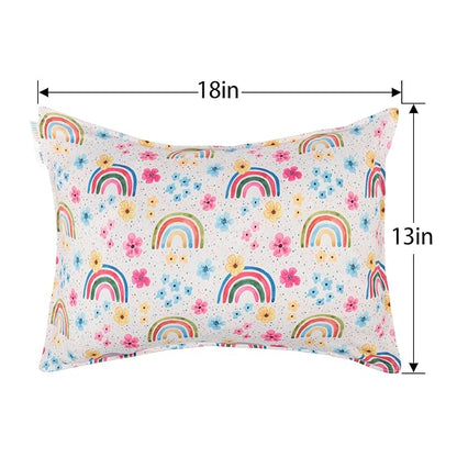 ALVABABY Toddler Pillow Cover Fits 13 x 18,12x 16 Kids Pillow 2 Pack Stretchy Soft Baby Pillow Cover Envelope Kids Pillowcases for Boys Girls Rainbow 2TPE03