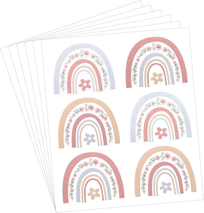 uxcell 36 Pcs (6 Sheet) Polka Dots Wall Sticker, PVC Peel and Stick Rainbow Wall Decal Sticker for Bedroom Classroom, Colorful