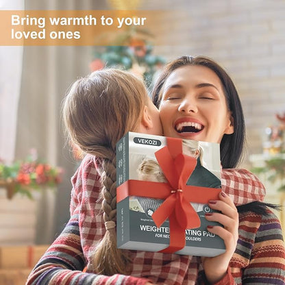 Heating Pad for Neck and Shoulders and Back, Christmas Birthday Gifts for Women Mom Mother, Weighted Neck Heating Pad for Back Pain Relief, Heating Pads Large, 6 Heat Settings 4 Auto-Off,17"x23" Gray