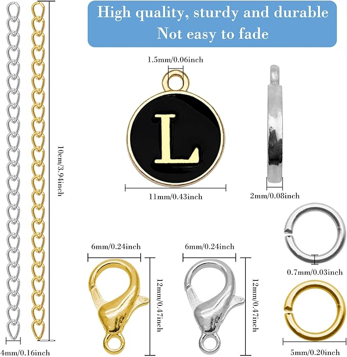 6PCS Letter Charm Accessories for Stanley Cup, Name ID Letter Handle Charm for Stanley Handle Identification Letter Pendant Handle Decoration for Stanley Tumbler Charms (Letter L)