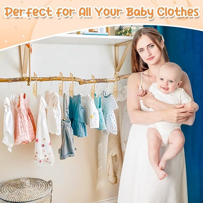 8Pcs Wooden Baby Closet Dividers for Baby Clothes Organizer, and 30Pcs Baby Hangers, Baby Closet Organizer Baby Clothes Dividers for New Mom Dad Parents, 0-24 Months