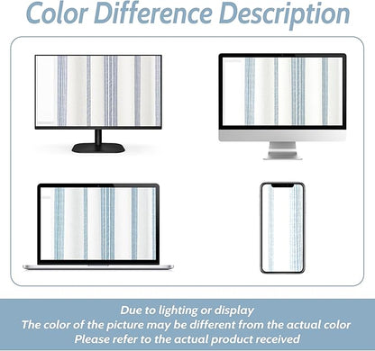 DriftAway Chris Linen Lined Valance Double Layer Thermal Insulated Room Darkening Blackout Valances 3 Inch Rod Pocket Vertical Striped Kitchen Valance for Bathroom 52 Inch by 24 Inch Jean Navy