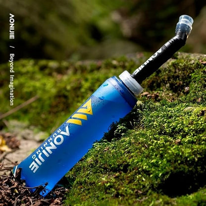 AONIJIE 2Pcs Collapsible Water Bottles, BPA-Free Soft Flask for Hydration Pack Foldable Easy to Carry (2 * 500ml bottle)