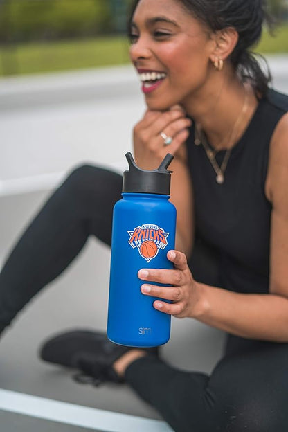 Simple Modern Officially Licensed NBA Water Bottle with Straw Lid Insulated Stainless Steel Thermos Gift | Summit Collection | 32oz