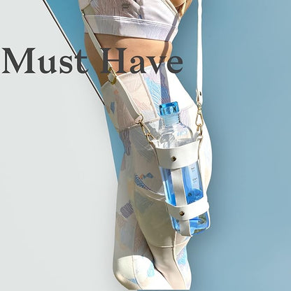 Glass Water Bottle 16 oz, 100% borosilicate, Pink, Clear & Blue Motivational Measurements w/Time, BPA-Free, Eco-friendly, for Gym, Sports, Travel, Fitness, or Work. (Clear Blue 500ml)