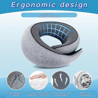 2024 New Neck Pillow,Travel Neck Pillow, Memory Foam Airplane Travel Pillow, 360 Degree Comfort and Breathability, Washable Modal Cover,Stowable U-Shaped Pillow,Suitable for Offices and Cars(Grey)