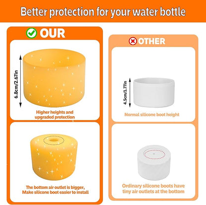 2PCS Silicone Water Bottle Boot for Owala 24oz 32oz 40oz,Anti-Slip Protective Sleeve Bottom Bumper Protector for FreeSip, Twist, and Flip Water Bottles