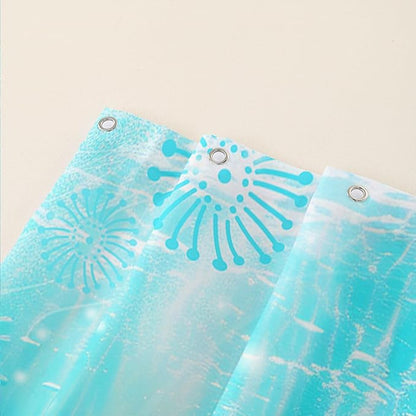 AILONEN Cute Axolotl Kids Shower Curtain for Bathroom,Blue Ocean Jellyfish Coral Print Bath Curtain 36" W*72" H,Girls Boys Kawaii Salamander Decorative Waterproof with 12 Plastic Hooks