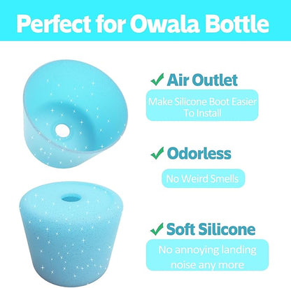 2PCS Silicone Water Bottle Boot for Owala 24oz 32oz 40oz,Anti-Slip Protective Sleeve Bottom Bumper Protector for FreeSip, Twist, and Flip Water Bottles