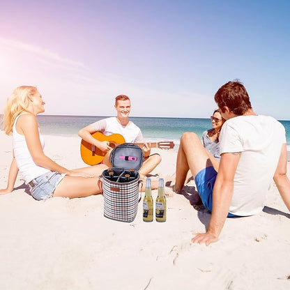 4 Bottle Wine Gift Carrier, Insulated Leakproof Padded Portable Wine Bottle Bag for Travel, BYOB Restaurant, Wine Tasting, Party, Great Gift for Wine Lover