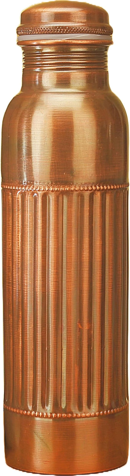 Copper Water Bottle 34 Oz Extra Large Antique Black Ayurvedic Pure Copper Vessel With Carrying Bag For Drinking Drink More Water Leak Proof, Easy To Carry For Sports Copper Bottle 1000 ML