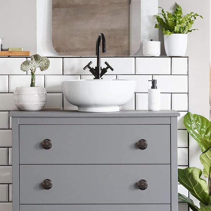 4 Pack Oil Rubbed Bronze Cabinet Hardware Knobs Round,1-2/5" Bronze Knobs Handles for Cabinets and Drawers Antique Bronze Dresser Knobs Drawer Knobs