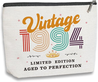 30th Birthday Gifts for Women, 1994 Vintage Makeup Bag, Best 30 Year Old Birthday Gift Ideas for Sisters, Friends, BFF, Mom, Coworker, Bonus Mom, Funny Anniversary Ideas for Her