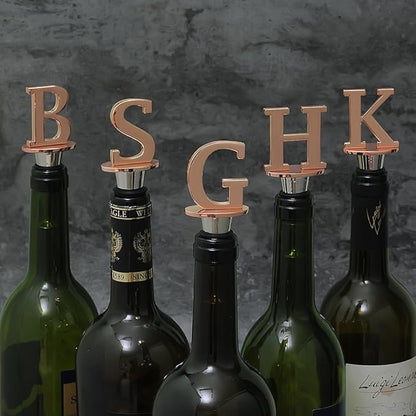 Miicol Wine Bottle Stopper, Prosecco Stopper, Rose Gold Wine Stopper, Personalised Champagne Stopper, Initial Wine Stopper, Funny Prosecco Gift, Wine Lovers Gift, Kitchen Decor, Letter K