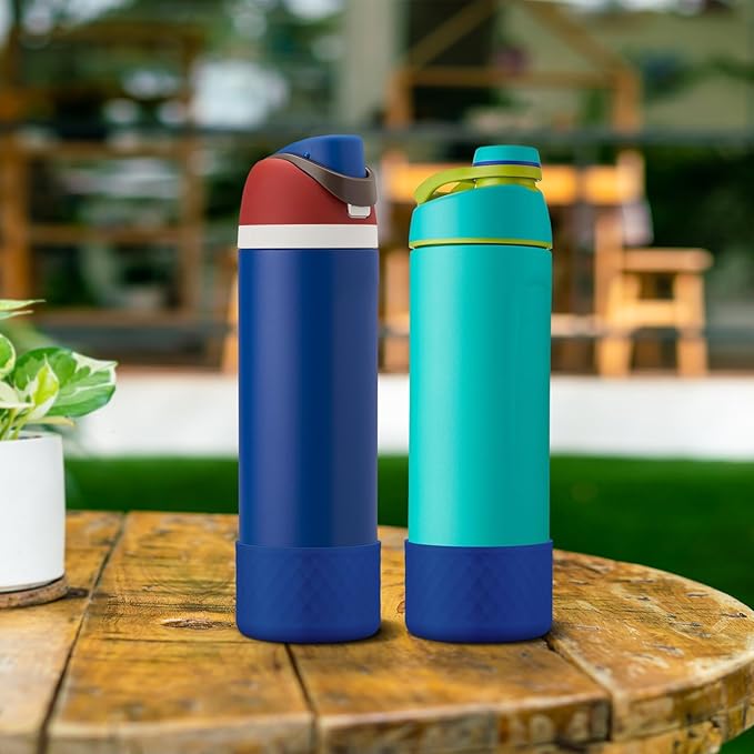 2PCS Silicone Water Bottle Boot for Owala 24oz 32oz 40oz, Anti-Slip Protective Sleeve Bottom Bumper Protector for FreeSip, Twist, and Flip Stainless Steel Water Bottles