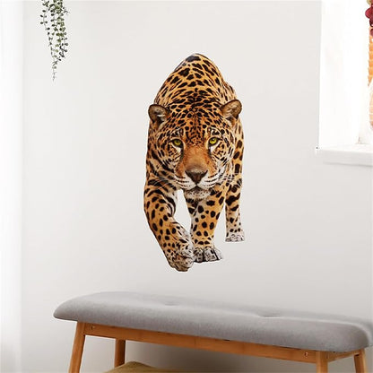 Lifelike Cheetah Wall Decal 3D Animals Wall Sticker Safari Wall Decor for Nursery Kid'sroom School Classroom Livingroom Bedroom Bathroom Decoration (Lifelike Cheetah 3)