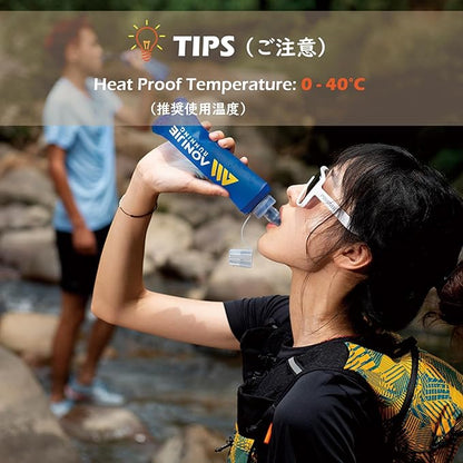 TRIWONDER Soft Flask Collapsible Water Bottles Hydration Bladder BPA-Free Foldable Water Flask for Hydration Pack - Ideal for Hiking Running Cycling Climbing Travel