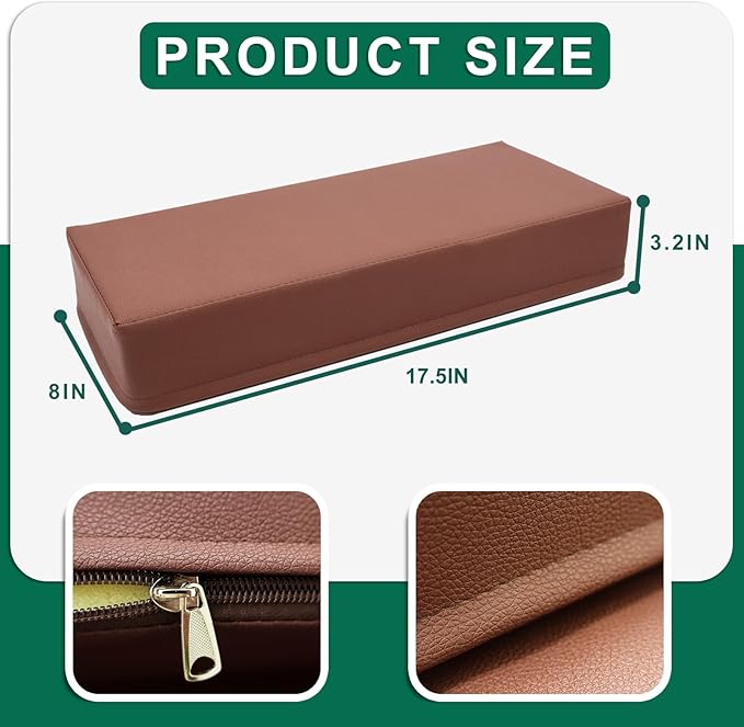 2PCS Neck Pillows for Side Sleepers, Foam Pillows for Sleeping, Head Pillow, Waterproof Faux Leather, Easy to Clean18x8x3IN / 45x20x8CM (Dark Brown)