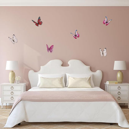 uxcell 120Pcs 3D Beautiful Butterfly Removable DIY Wall Stickers for Bedroom Living Room TV Background Decorations, Purple