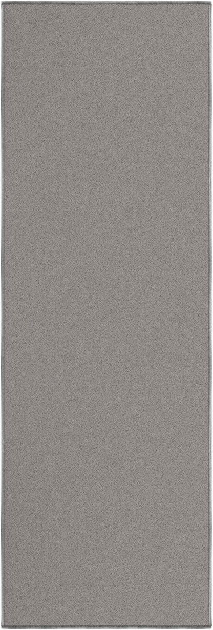 Machine Washable Modern Solid Design Non-Slip Rubberback 2x5 Traditional Runner Rug for Hallway, Kitchen, Bedroom, Entryway, 20" x 59", Gray
