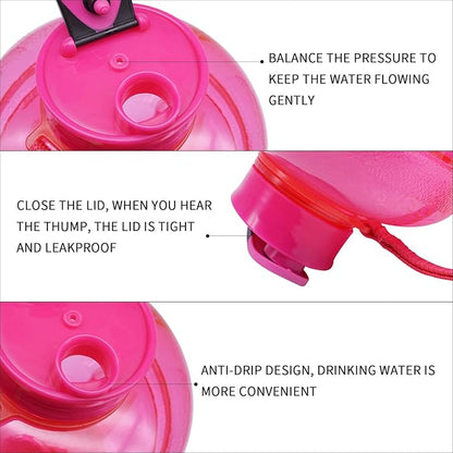 Water Jug Large Water Bottle Sport (2.2L/75 Oz) Leakproof Gym Container Large Capacity Drinking Tank(Pink)