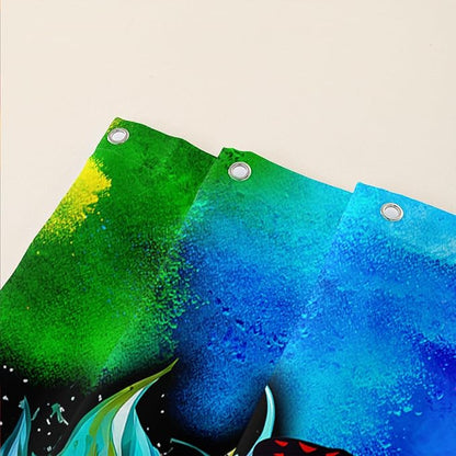 AILONEN Sunflower Shower Curtain, Watercolor Flower Rainbow Decoration,Polyester Fabric,Waterproof with 12 Plastic Hooks Shower Curtains Washable, 72" W x 72" H