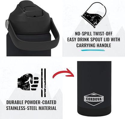 Cordova Outdoors Trailhead Class Water Bottle, Obsidian, 18 oz